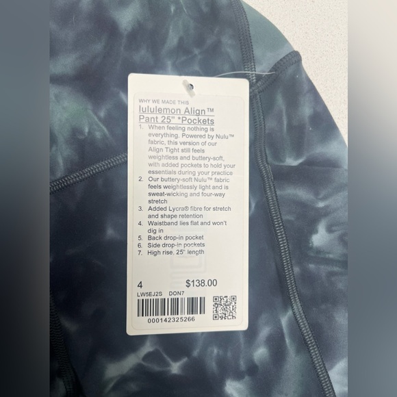 Lululemon align pant 25” with pockets, diamond dye silver blue tidewater - Picture 5 of 6